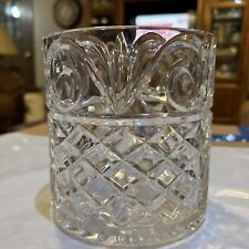 VINTAGE Heavy Lead Crystal Biscuit Candy Jar -NO LID Diamond & Swirl Design picture