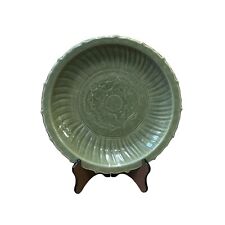 Chinese Celadon Green Phoenix Dragon Ceramic Display Charger Plate ws2614 picture