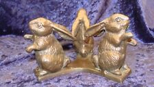 BUNNIES PAPERWEIGHT or FIGURINE ~ 2.75”x4” ~ Bronze ~ Great Condition ~ picture