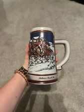 1989 Budweiser Clydesdales Holiday Special Edition Beer Stein Mug picture