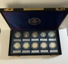 VINTAGE MASONIC IFCS COMMEMORATIVE STERLING SILVER PROOF SET 11th-20th IN CASE picture