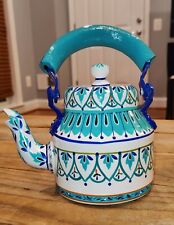 Indian Hand Painted Floral Aluminium Floral Tea Kettle - 750ml US SELLER picture
