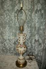 1940s CORDEY CORDAY PORCELAIN TABLE LAMP APPLIED ROSE RIBBONS ORNATE BASE picture