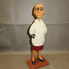 VTG Romer Hand Carved Wood Doctor Figurine w Stethoscope Glasses Made in Italy picture