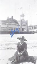 ATQ Film Negative c.1910s Steel Pier Atlantic City NJ Woman Black Dress Beach picture