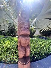 New 3’ 3” Lono #4 Tiki by Smokin' Tikis Hawaii Stained Coco Palm Hand-carved picture