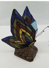 Vintage Stained Glass Butterfly Lamp picture