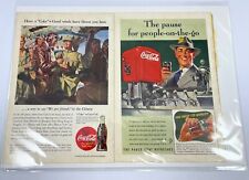 1943 WWII Original COCA-COLA Full Page Ad Magazine Chinese & US Soldiers Press picture