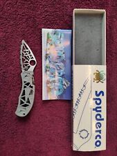 SPYDERCO C35 Q 25TH ANNIVERSARY KNIFE W/SPIDER WEB CUT OUT BLADE LOGO # 0077 picture