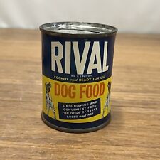 Vtg Rival Dog Food Can Tin Bank Advertising Chicago See Pictures Great Graphics picture