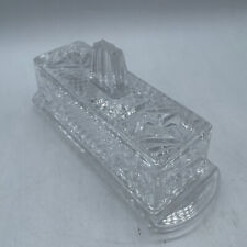 Vintage Crystal Elegant Covered Butter Dish Lidded with Handle-Unused picture