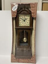 Vintage 1970s Spartus Corp. Mini Electric Grandfather Clock Sealed w/ Flowers picture