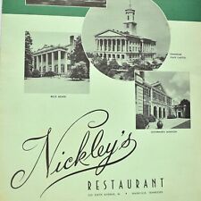Vintage 1957 Nickley's Restaurant 230 Sixth Avenue North Nashville Tennessee picture