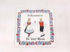 Vintage BERGGREN Tile Trivet Wall Decor Minnesota Danish Welcome To Our Home  picture