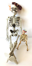 2 Skeletons Ready for Halloween Party with Fascinator Hats 16