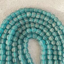BEAUTIFUL OLD AFRICAN greenish blue GLASS ANTIQUE Style BEADS 7MM picture