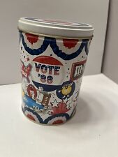 Peanut M&M Collectible Tin Can 1988 July 4th Fireworks Patriotic Red/White/blue  picture