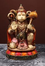Lord Hanuman Idol, 28 cm Dust Marble Hanuman Statue, Hindu Monkey god, Ram Bhakt picture