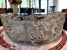 Clear, Indiana Glass, Grape Harvest Pattern, Large Fruit Bowl, Vintage, 60's picture