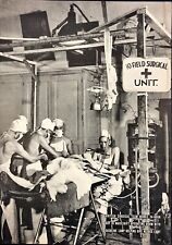 1943 British Field Surgical Team 10 Makeshift Operating Room WWII Magazine Print picture