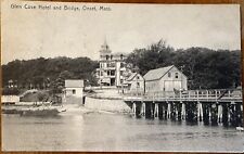 1907 RPPC Postcard, Bath House Glen Cover Onset Mass MA, Bridge Ocean Waterfront picture