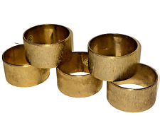 Vintage Textured Brass Napkin Rings Set of 5 Made in Hong Kong picture