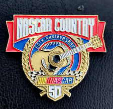 Nascar Country Music Pin Vintage Guitar 50 Years Gold Tone Enamel picture