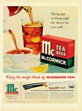 1955 McCormick Tea Bags  Vintage Print Ad Schilling Carvel Hall Fine Cutlery picture