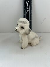 Vtg Napco Sitting White Poodle Brown Eyes Dog Figurine Japan Porcelain 4” picture