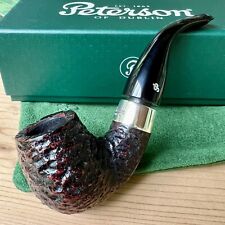 Peterson Deluxe System Revival Rusticated (9B) P-Lip Tobacco Pipe Sterling picture