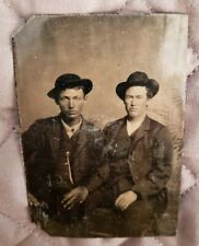 Tintype of Two 1870s Western Gentlemen Cowboys Awesome Image   picture