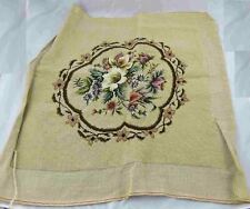 Large Vintage Wool Hand Stitched Floral Petit Point & Needlepoint 25