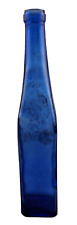 Vintage Cobalt Blue Glass Bottle w/ Embosser PEAR Maker Mark 11