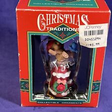 Fireman Teddy Bear on Fire Hydrant Traditions Collectible Ornament 1992 IN BOX picture
