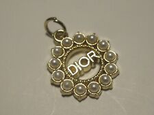 DIOR ZIPPER PULL CHARM GOLD tone metal , FAUX PEARLS 23X20mm  picture