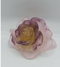DAUM CRYSTAL ROSE PASSION PINK FLOWER FIGURINE picture