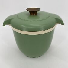 VIntage Mid Century Modern Gits Ware Ice Bucket Green MCM Lid Made In USA #175 picture