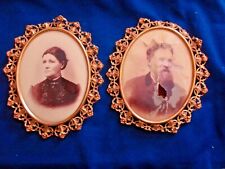 ELABORATE BRASS/WHITE METAL PAIR OF OVAL FRAMES 8X10