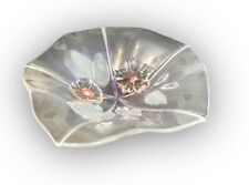 Mikasa Calypso Crystal Floral Glass Bowl Walther Frosted Pink Violet Hue picture