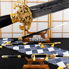 alloy golden dragon fittings Chinese sword with tassels folded steel sharp blade picture