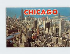 Postcard Aerial View of Downtown Chicago Illinois USA picture