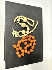Vintage bakelite beads amber butterscotch Round Loose - Plastic Celluloid White picture
