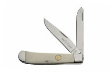 Rite Edge Large Trapper Pocket Knife White Bone Handles 211450 picture