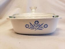 Rarest Stamp Vintage Blue Cornflower 1-QT Casserole 1958-early1960's with lid picture