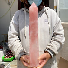 5.5lb Beautiful Large Pink Rose Quartz Crystal Point Tower Healing Specimen picture