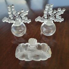 Three Vintage Lalique Perfume Bottles, 2 Lilly of the Valley and 1 Deux Fleurs picture