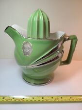 Coors Deco 1930s Porcelain Modernistic Ade-O-Matic Green/Silver Reamer / Juicer picture