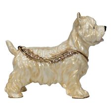 West Highland Terrier Figurine Trinket Box Enamel Jeweled Westie Dog picture