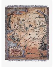 Map of Middle Earth Lord of the Rings The Hobbit Woven Tapestry Throw Blanket picture