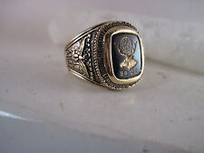 BPOE  crest ring open back  size  13   dark   stone picture